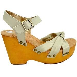 Korks Ease Dawson Platform Wedge Sandals Off White Womens‎ Size 9M NEW